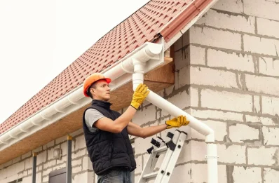 Pose et remplacement de gouttières au Rialet